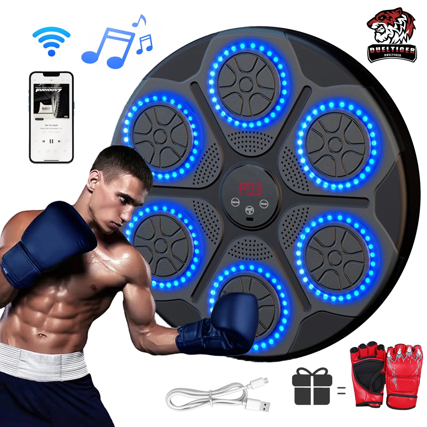 Smart Wall Mounted Bluetooth Music Boxing Trainer