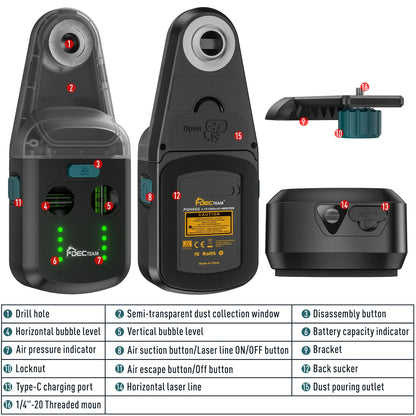 Laser Level & Dust Collector (2 in 1)